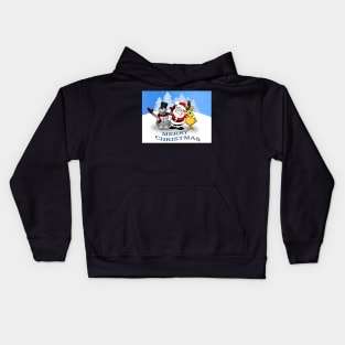 Christmas Santa & Reindeer & Snowman Kids Hoodie